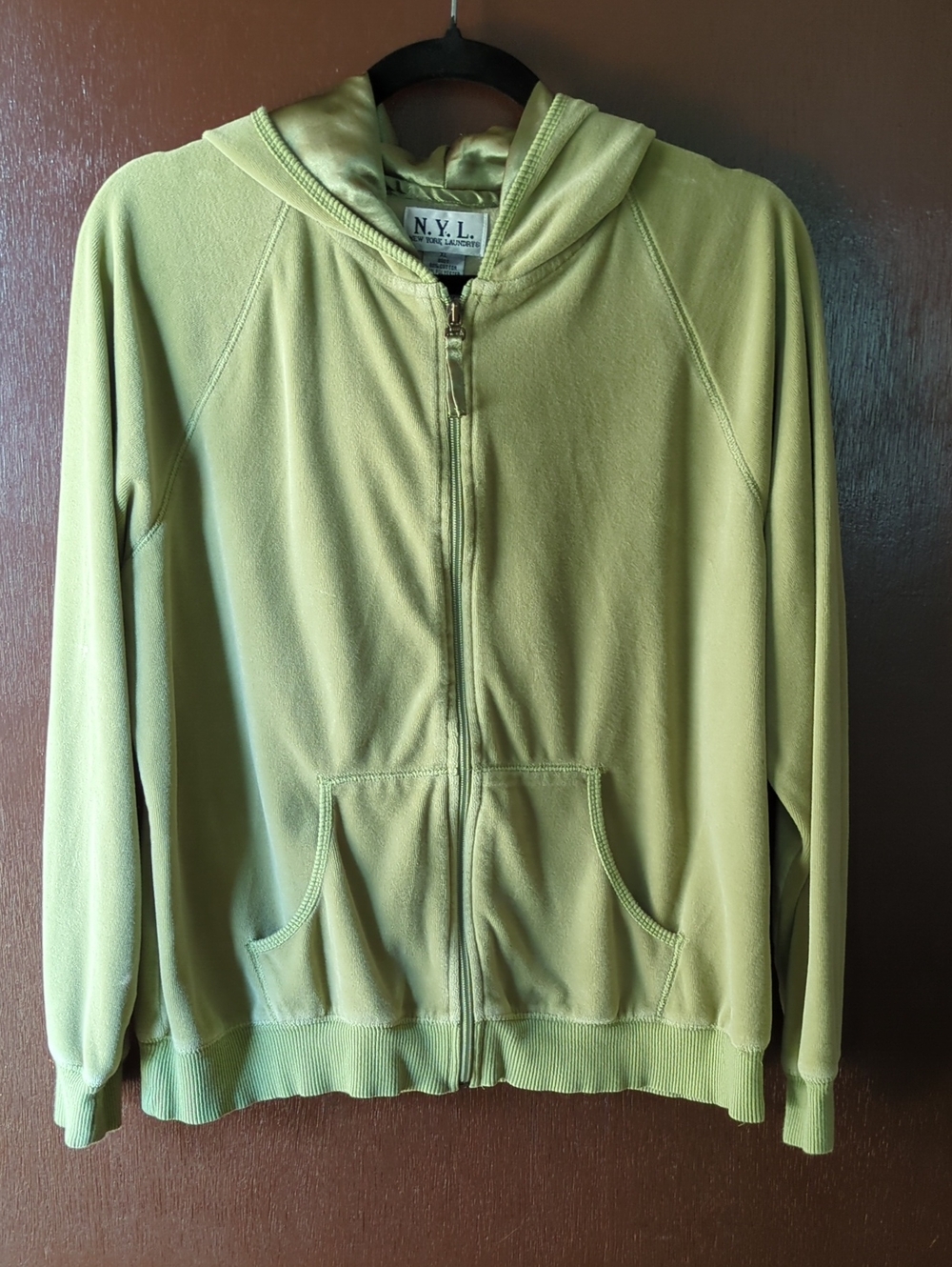 Zip-Up Green Hoodie Jacket, New York Laundry Size XL